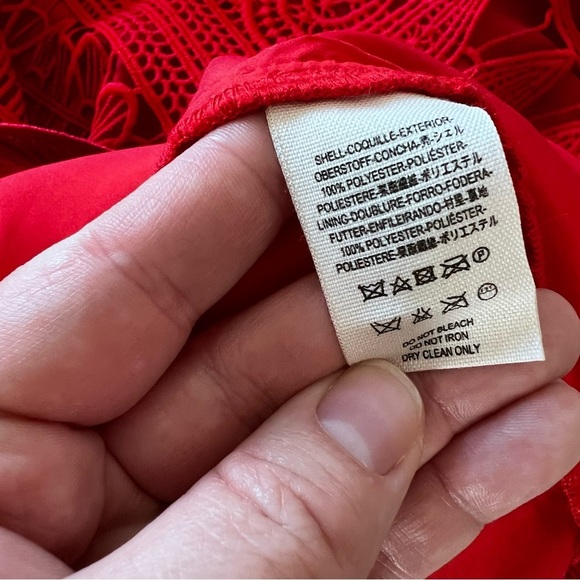EUC Saylor for Free People Mariah Lace Off Shoulder Dress Red size Small - Picture 10 of 16